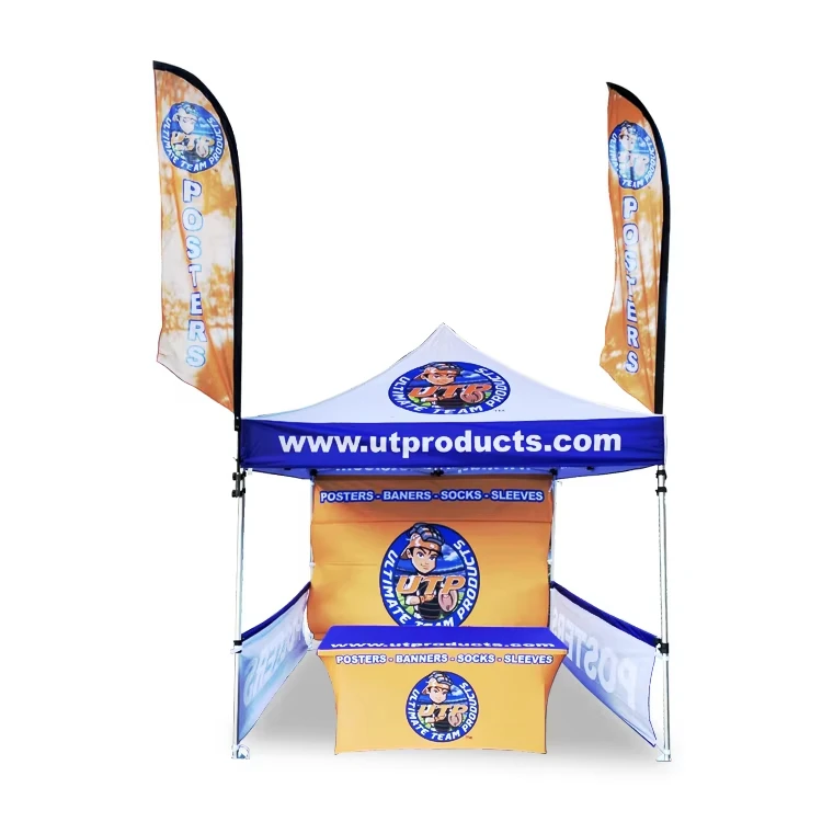 

Custom advertising canopy tent gazebo aluminium outdoor event black folding pop up trade show tent with logo