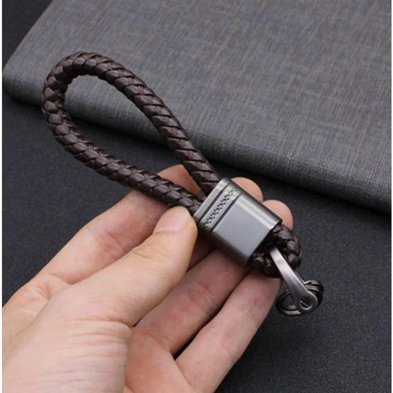 Hand-Woven Key Ring Leather Car KeyChain Men Women Rope Key Chain Waist Keyring Charm Key Holder Gift Jewelry