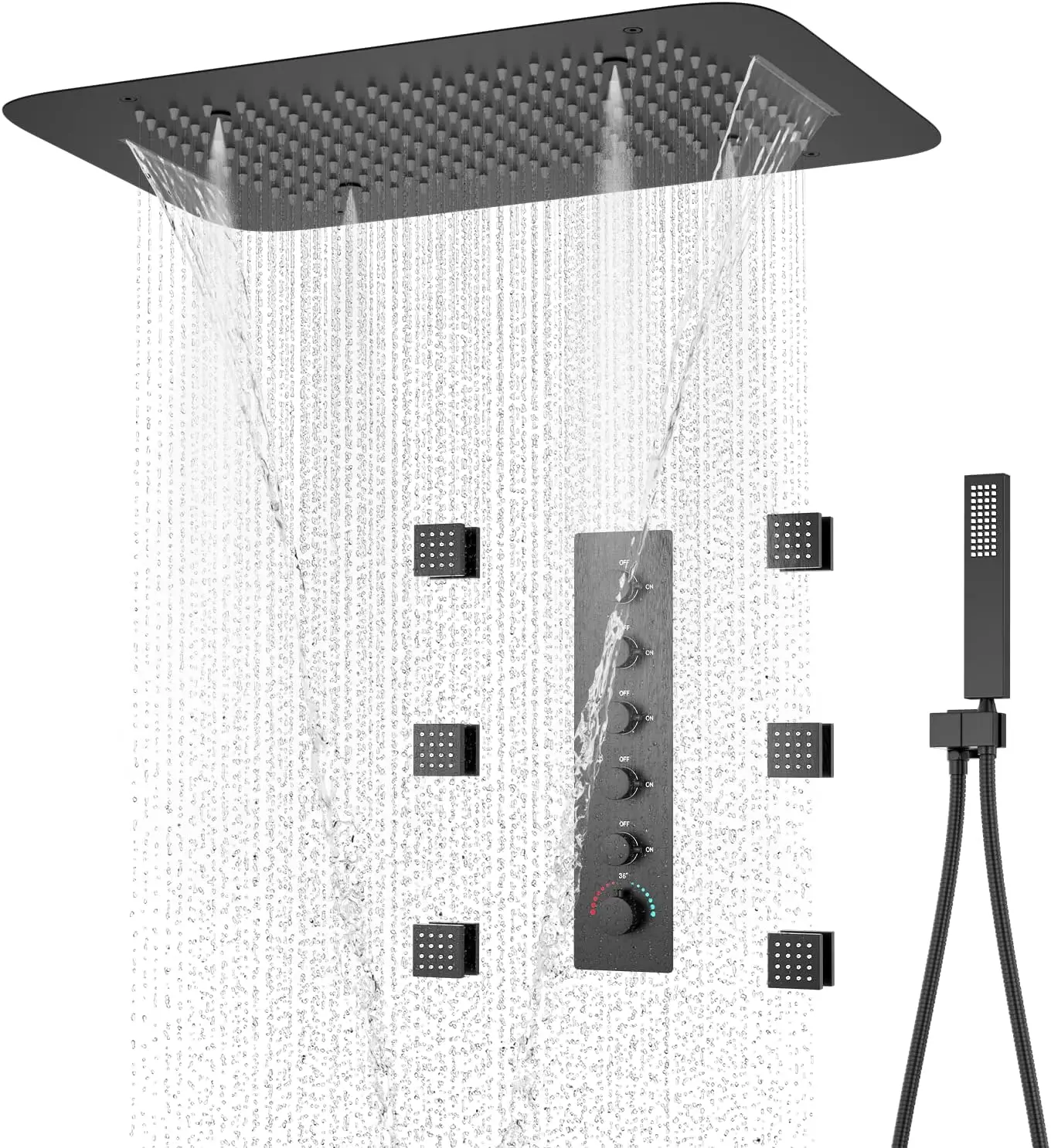 

Многофункциональный комбинированный набор для душа в ванной комнате, потолочное крепление, дождевая водопад, душевая система для ванной комнаты