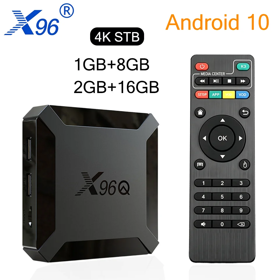 X96Q Smart TV Box Allwinner H313 Android 10 1/2GB RAM 8/16GB ROM 2.4G WiFi 100M Ethernet HDMI2.0A 4K UHD Media Player Set Top Box