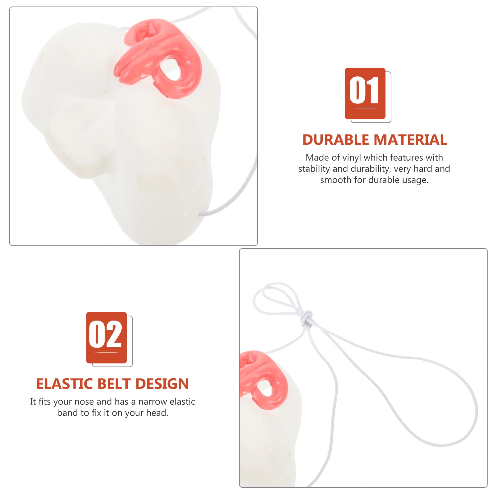 3 قطعة الفينيل الأرنب الأنف الدعائم عيد الفصح السيرك زي حفلة تأثيري المدمجة قابلة لإعادة الاستخدام كرنفال مهرج فستان متعة محاكاة أرنب