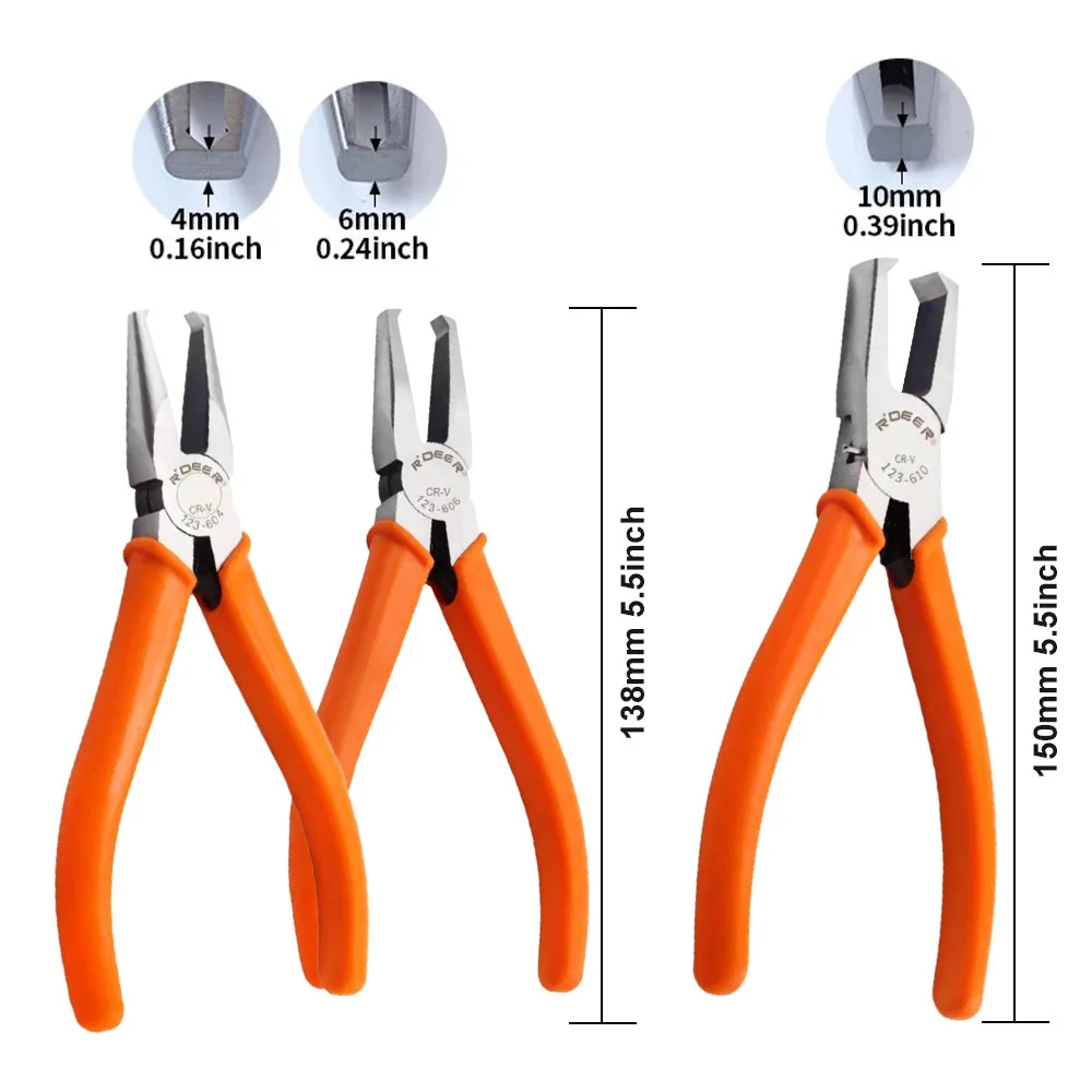 Plastic Cutting Pliers 90 Degree Double-Edged 4/6/10mm Flush Jaw CR-V Tip Cutter Cutting Electrician Hand Tools for Sprue Burrs