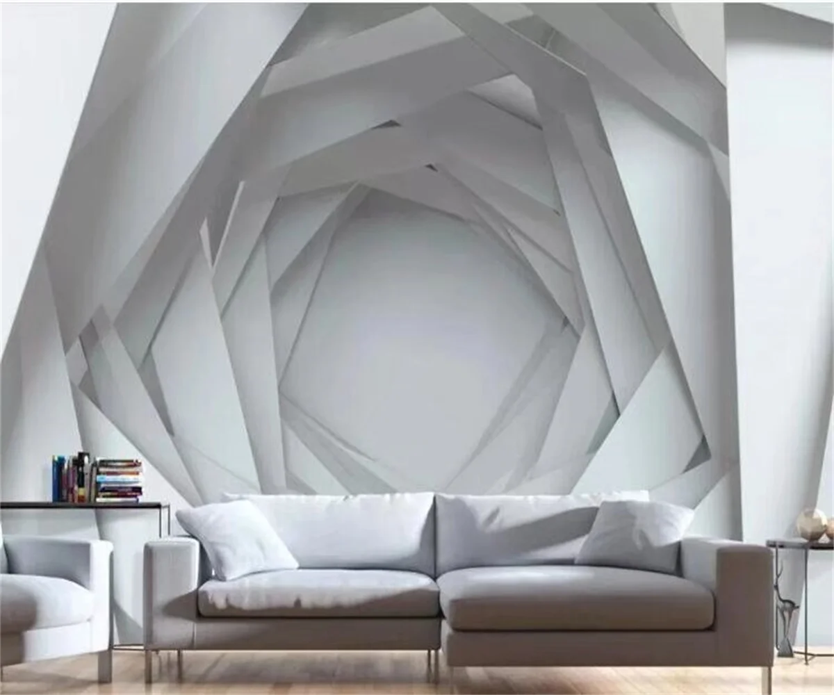 Customized wallpaper three-dimensional golden checkered geometric Extended Space soft package bedroom home background wallpaper