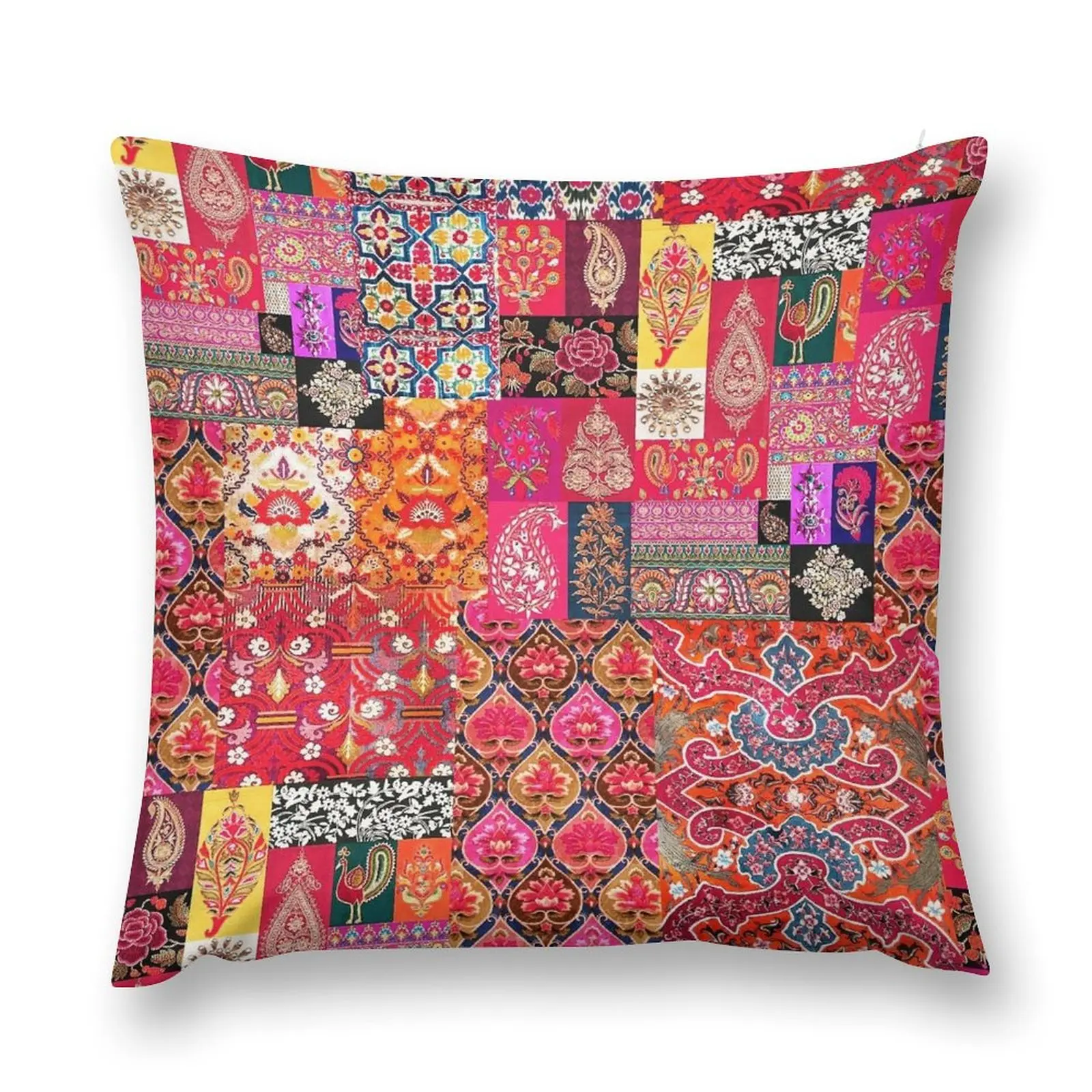 Bohemian Mosaic: Moroccan & Indian Fusion Throw Pillow Pillows Aesthetic Sofa Cushions Luxury Cushion Cover pillow