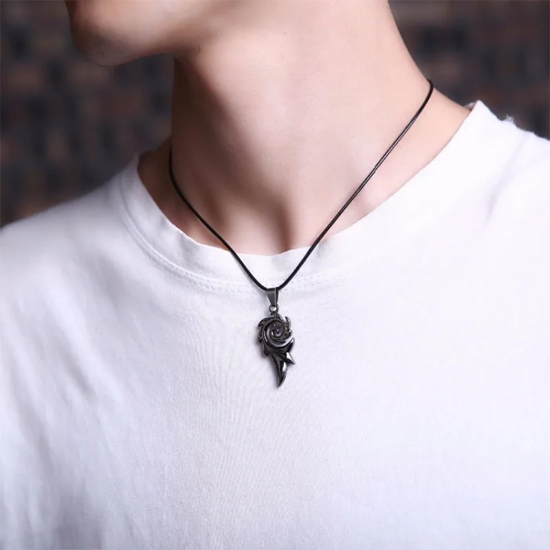 Punk Retro Phoenix Men's Pendant Stainless Steel Hip Hop Dragon Flame Temperament Simple Accessories Necklace view 3