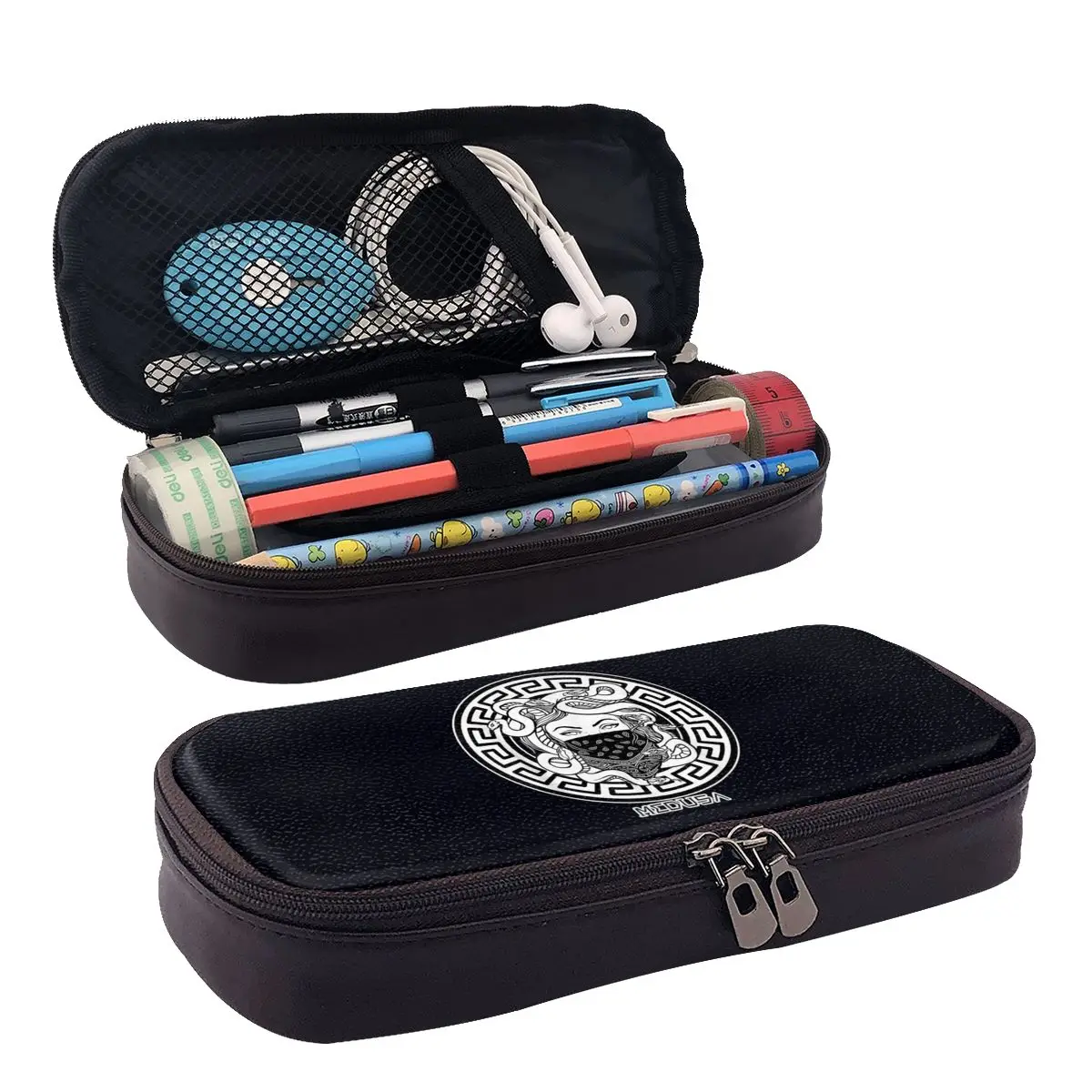 

Medusa Nacient Greek Mythology Leather Pencil Case Pencil Pouch Storage Stationery Supplies Large Storage Pen Box Pencil Bag