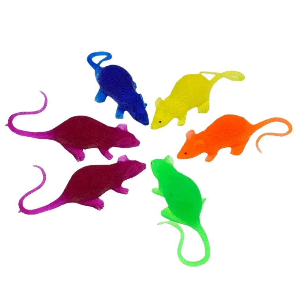 

6Pcs Mini Simulated Mouse Realistic Rat Plastic Figures Halloween Prank Props Kids Party Fun Novelty Gifts Pranks for Kids