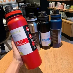 600ML/800ML/1000ML Outdoor Thermos Kettle Water Bottle with Tea Filter 304 Stainless Steel Thermal Cup Leak-proof Flask Sports