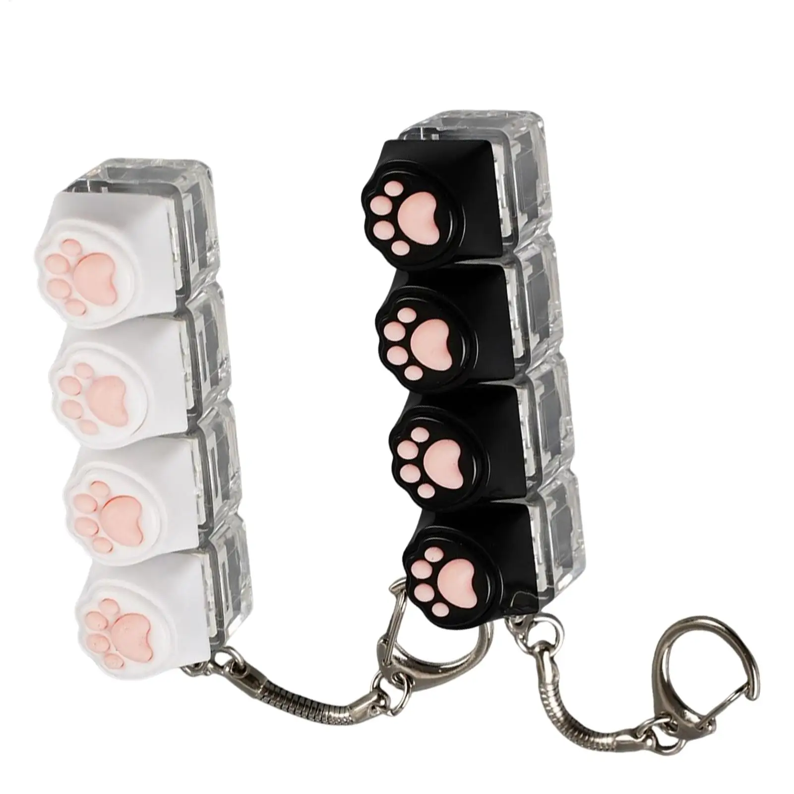 LED Keyboard Keychain Fidget Toys Crystal Clicker Sensory Toy for Stress Relief Keyboard Keychain Fidget Gadget for Adults Kids