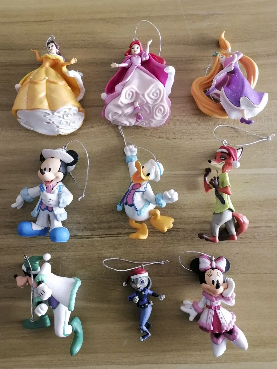 

Disney Anime Mickey Minnie Mouse Donald Duck Zootopia Judy Tangled Rapunzel Mermaid Action Figure Collection Pendants Gifts