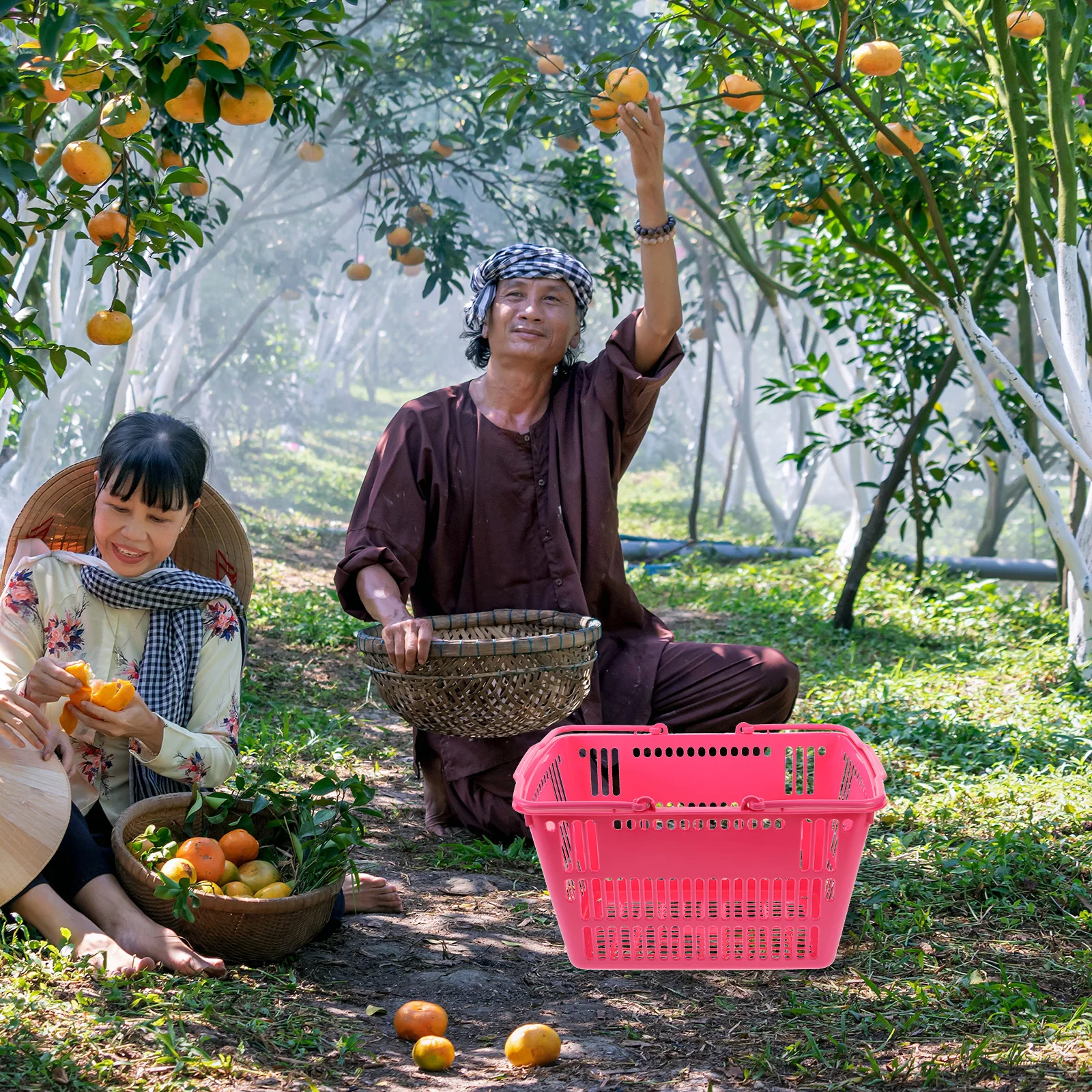 Desktop Basket Thickened Plastic Handheld Storage Container for Grocery Organizer Sundries Storage Desktop Baskets
