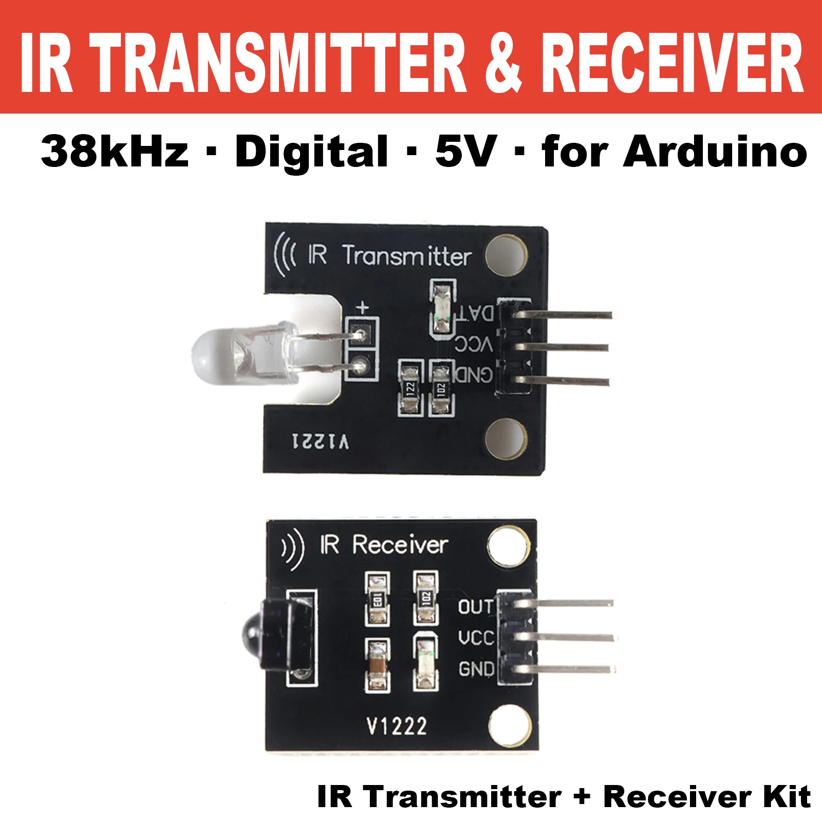 38kHz IR Infrared Receiver Sensor Module Digital 5V for Arduino Electronic Building Block Universal Remote Control DIY 940nm