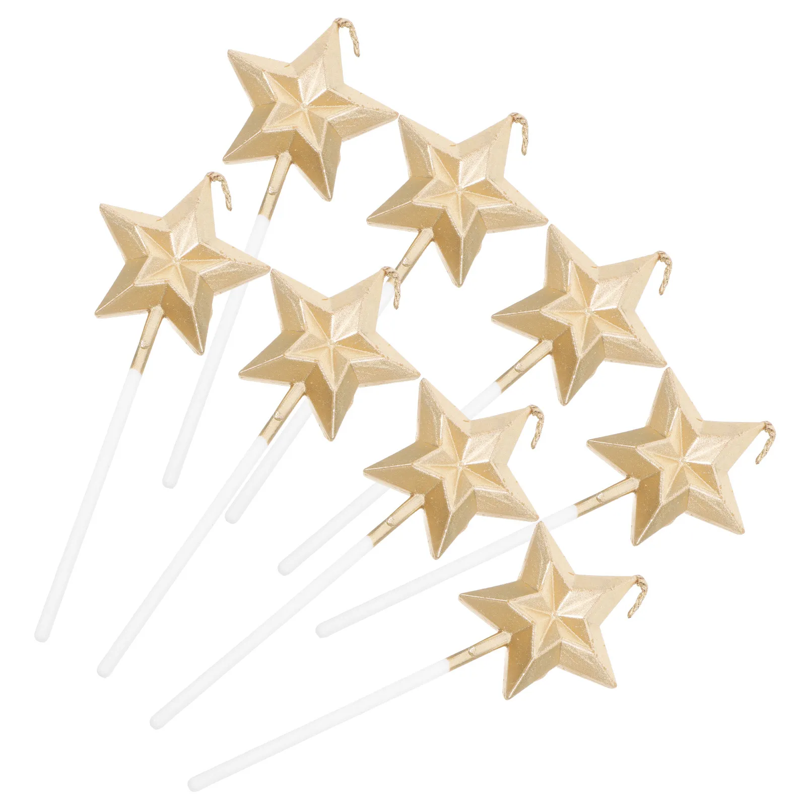 8Pcs Metallic 3D Star Birthday Candles Star Shaped Cake Decoration Party Wedding Celebration Cake Toppers Unique Birthday