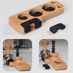 25cm Coffeeware Portafilter Tamper Stand Teaware Pine Wood Universal Portafilter Organizer Coffee Lever Tool Tamper Mat.