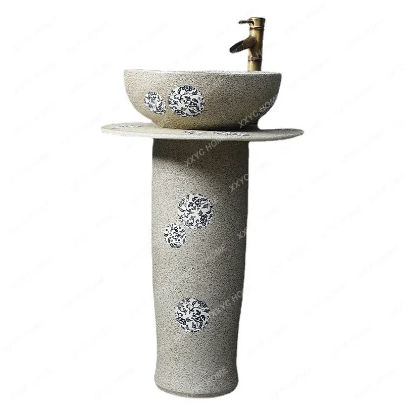 Balcony Sink Integrated Ceramic Basin Combination Pedestal Basin Washstand  wash hand basin bathroom sinks