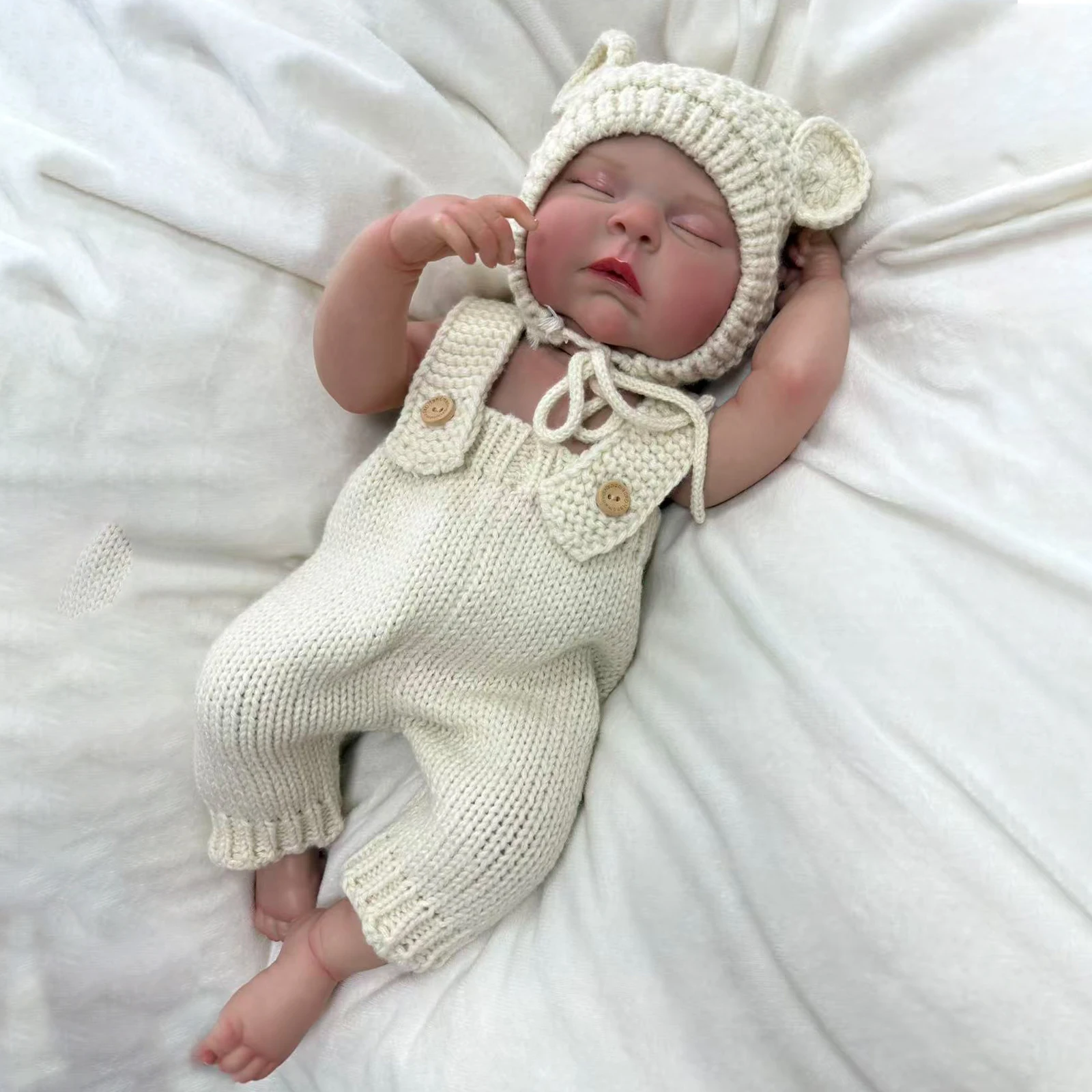 

18inch Reborn Baby Doll Peaches Avatar Sleeping Baby Doll Handmade 3D Blue Skin Multiple Layers Painting with Visible Veins