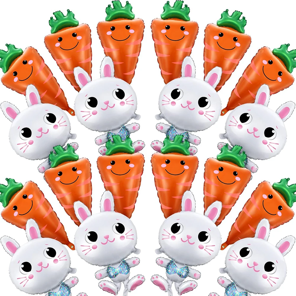 Wesołych Świąt Dekoracja Foliowy Królik Balon Kreskówka Marchewka Śliczny Królik Balony na Wielkanoc Impreza Dekoracja Dziewczynki Baby Shower Supplies