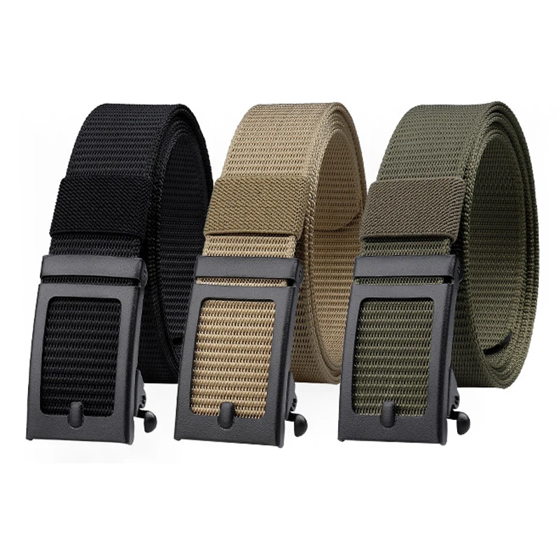 Ratschengürtel für Herren, lässig, 1 3/8 Zoll breit, Schnellverschluss, automatische Schiebeschnalle, Nylon-Gurtband, Geschenke für Papa – Detail 1