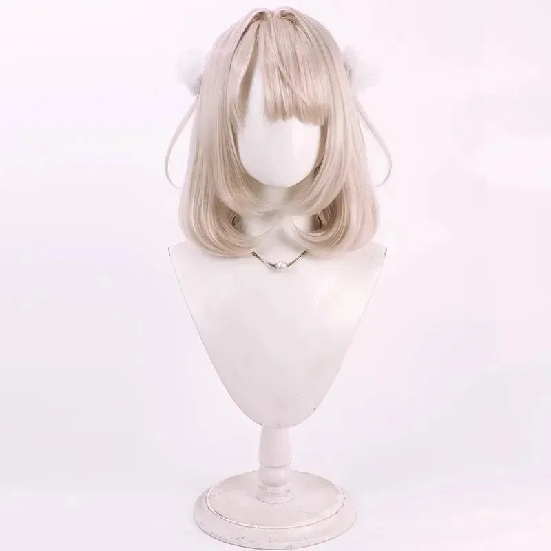 25COSAnime Virtual YouTuber Shigure Ui Parrucca Cosplay 35 cm Breve Marrone Chiaro Bobo Capelli Sintetici Resistenti Al Calore