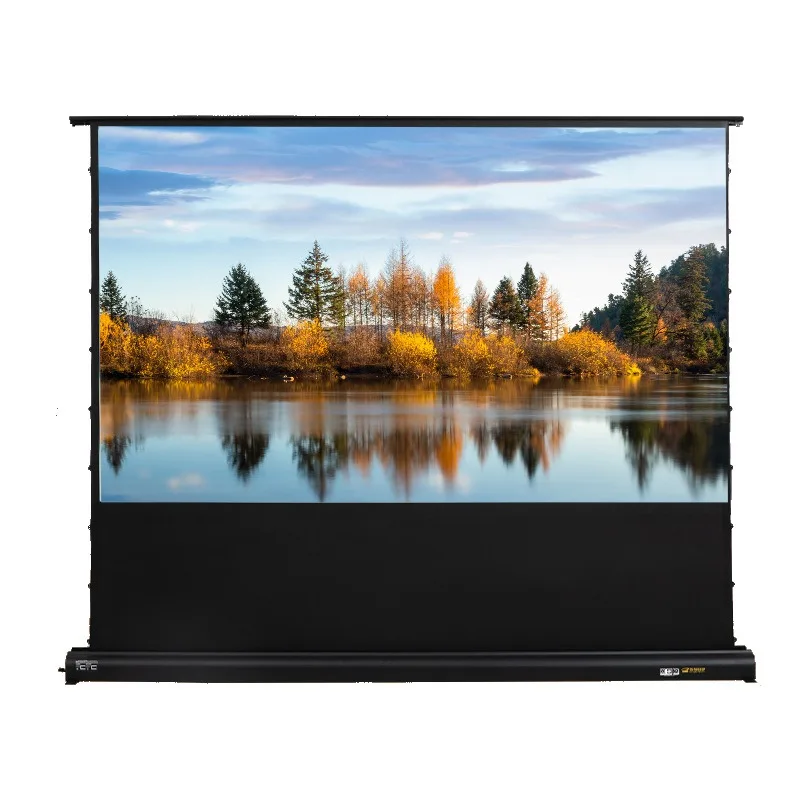 Electric floor lift cable, projector curtain, installation-free, punching-free, anti-light intelligent voice control