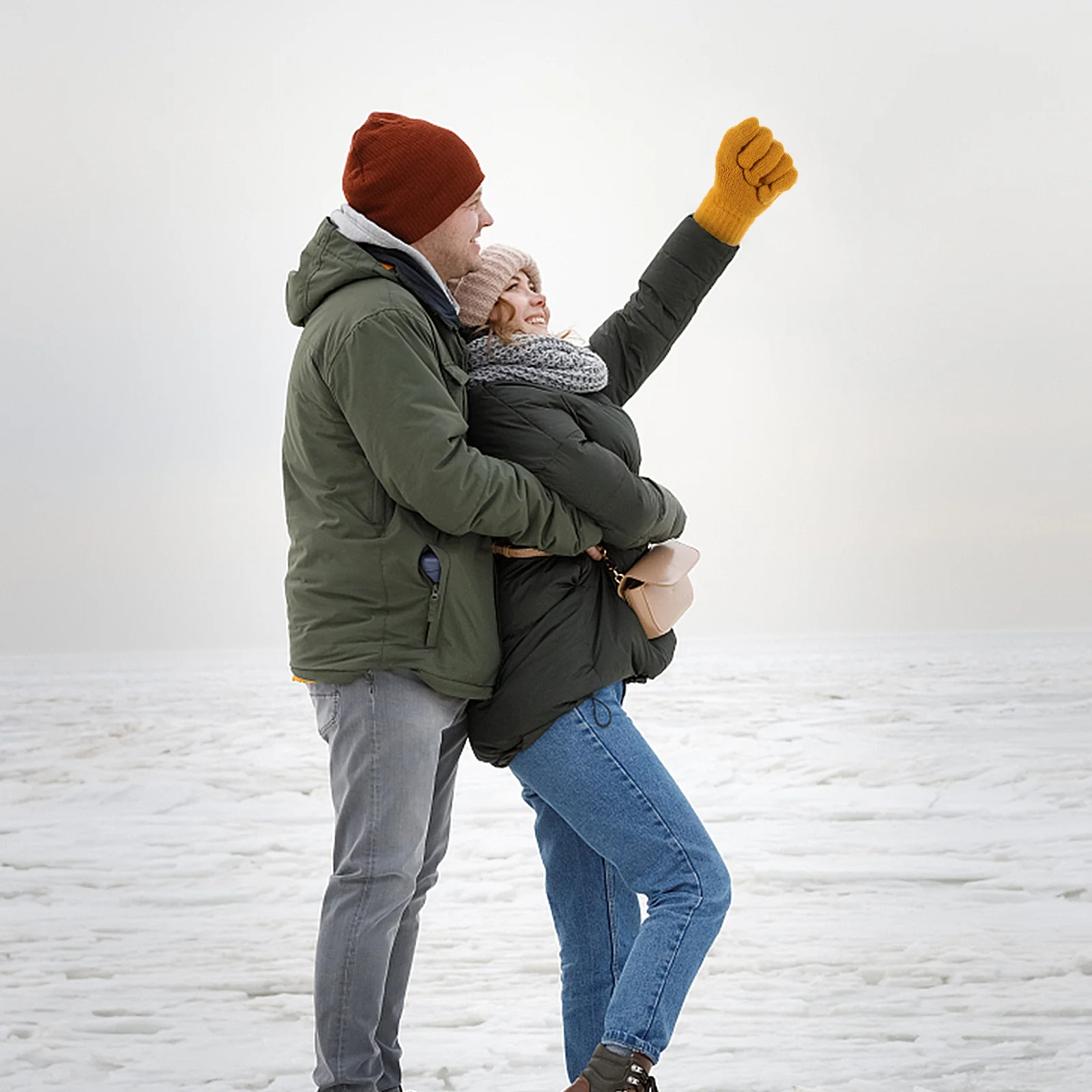 1 قطعة 1 زوج الشتاء حساسة قفازات محبوك الشتاء القفازات للنساء القيادة القفازات الدافئة ركوب الدراجات مهرجان الزفاف استخدام