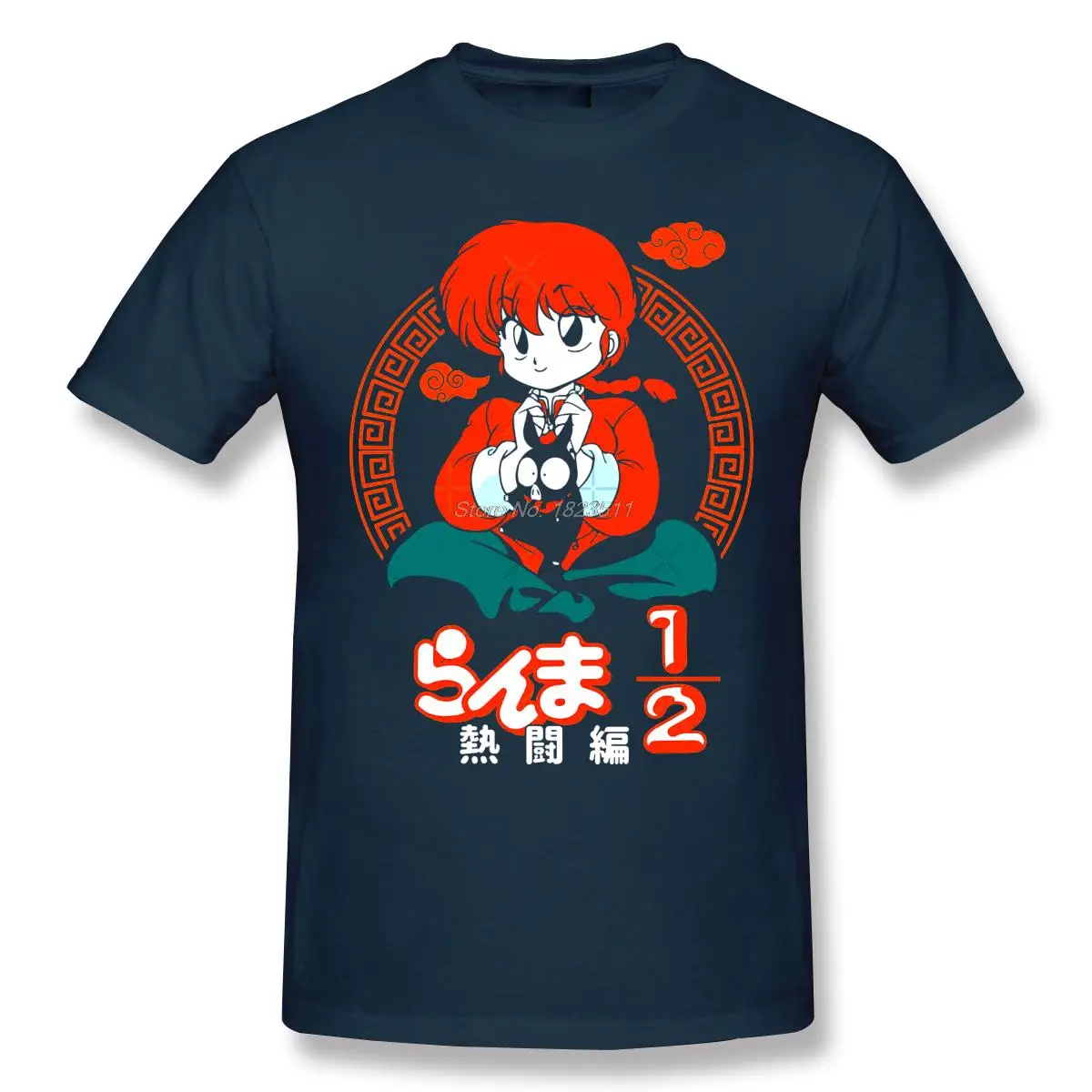 Ranma 1 2 Black T-Shirt Funny Tees Anime Cotton Ranma Clothes Humor T Shirt Hip Hop Tshirt Harajuku Streetwear