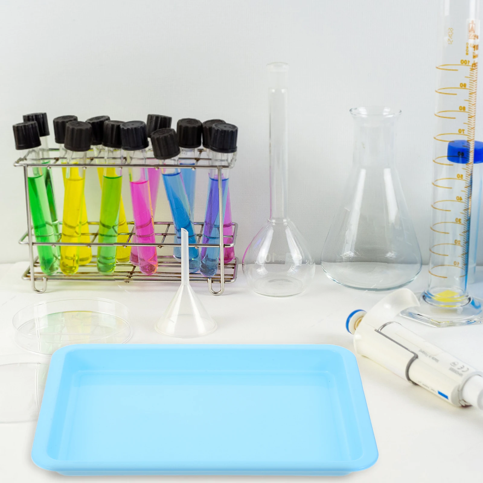 

6Pcs Laboratory Trays Leakproof Plastic Containment Trays for Chemical Experiments Classroom Teaching Scientific Experiment