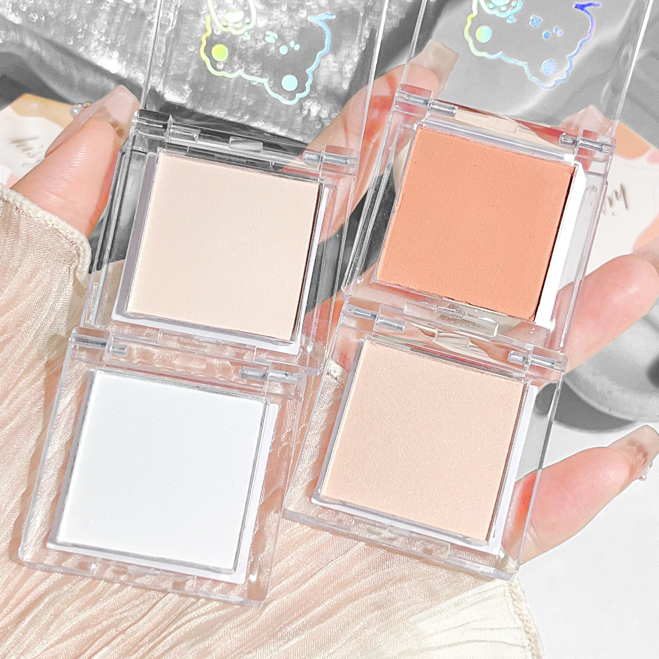 Hisyi Matte Monochrome Lidschatten-Palette, natürliches, leichtes Highlighter-Puder für zarte Augenkonturierung, hellt auf und verleiht Glanz – Detail 3