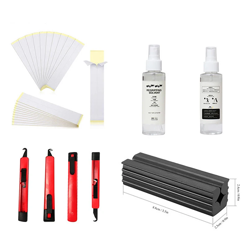 Golf Club Grip Kit Repair Spray Solvent Replacement Double Sided Adhesive Tape Tool for Regripping Golf Clubs