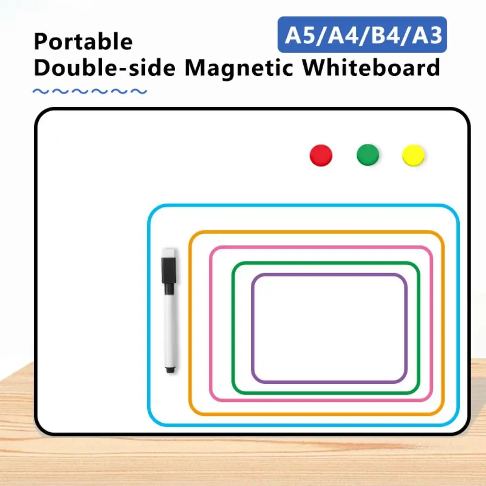 A5/A4/B4/A3 Whiteboard Double-Sided Magnetic-Friendly Erasable Writing Board Dry Erase Reusable Desktop Small Blackboard