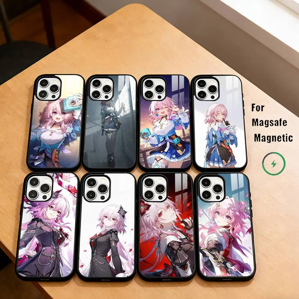 

Cute M-March 7th Phone Case For iPhone17,16,15,14,13,12,11 Plus,Pro Magnetic with Magsafe Wireless Charging