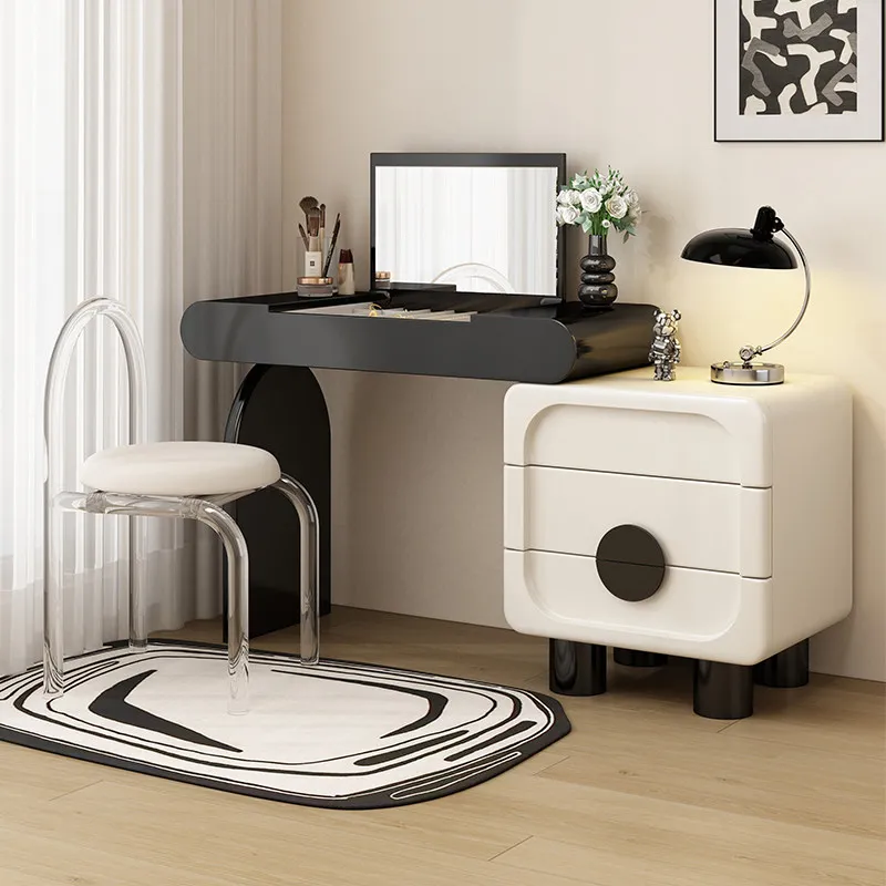 

Luxury Drawers Mirror Vanity Desk Stool Storage Organizer Bedroom Vanity Desk Dressing Compact Cute Schminktische Furniture Home