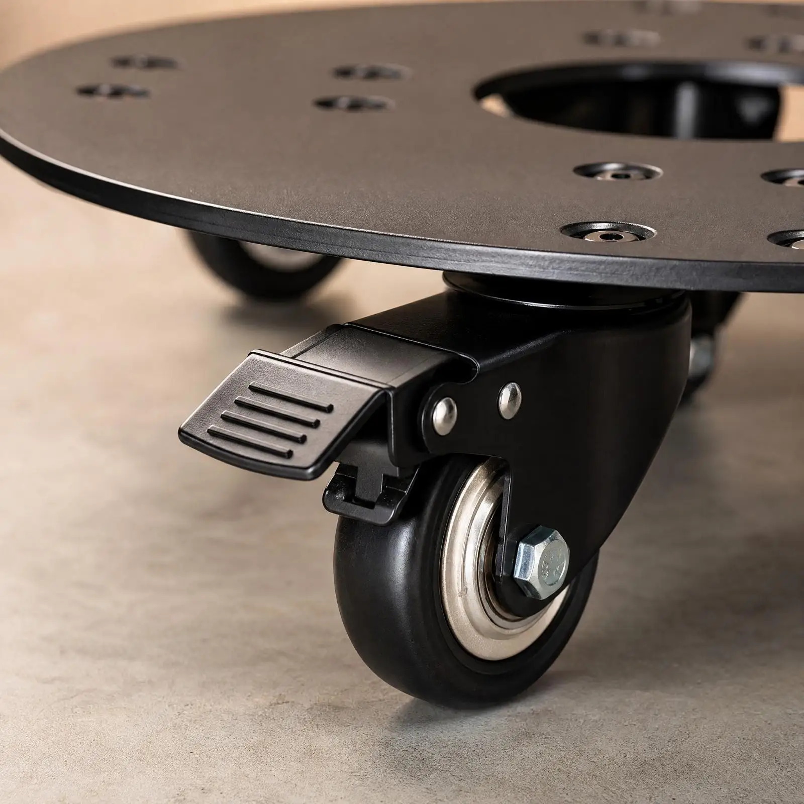 Rolling Plant Stand Indoor Outdoor Circular Metal Pot Mover with Swivel Caster Wheels for Patio, Balcony, Greenhouse