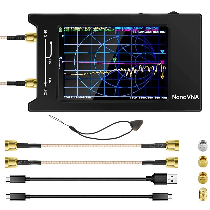 

NanoVNA-H4 4 Inch LCD Display 50KHz-1.5GHz VNA HF VHF UHF UV Vector Network Analyzer Antenna Analyzer