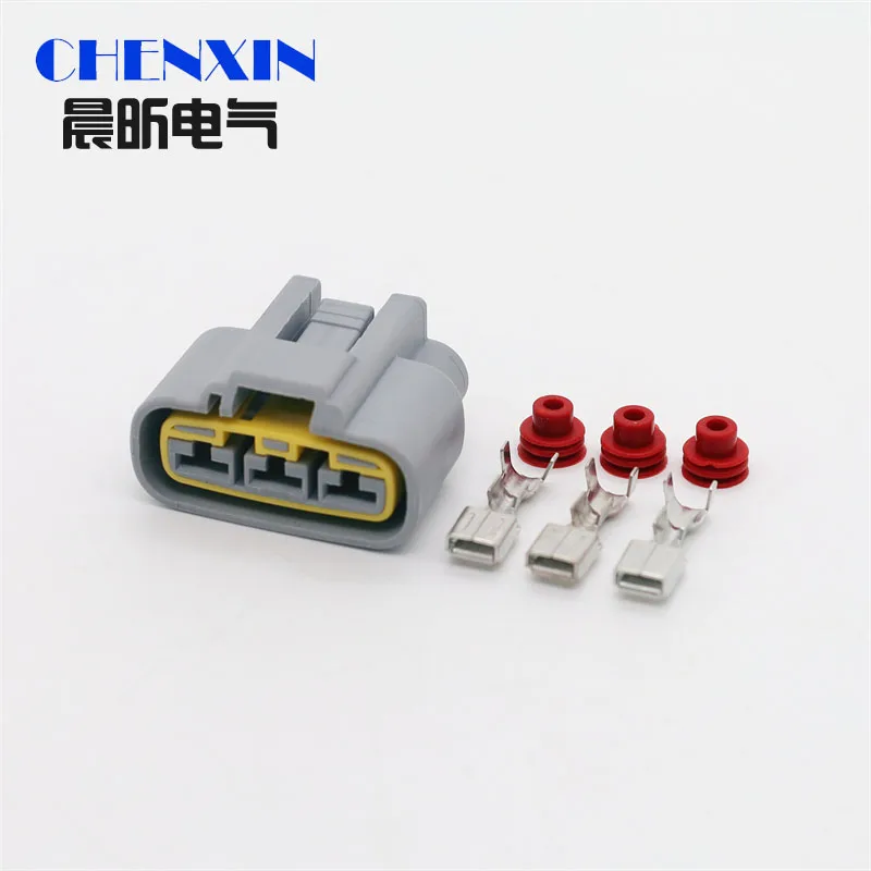 

car accessory Grey color QLW 250 3Pin Power Cord Female Left Slot Wiring harness connector auto fan socket QLW-A-3F-GR