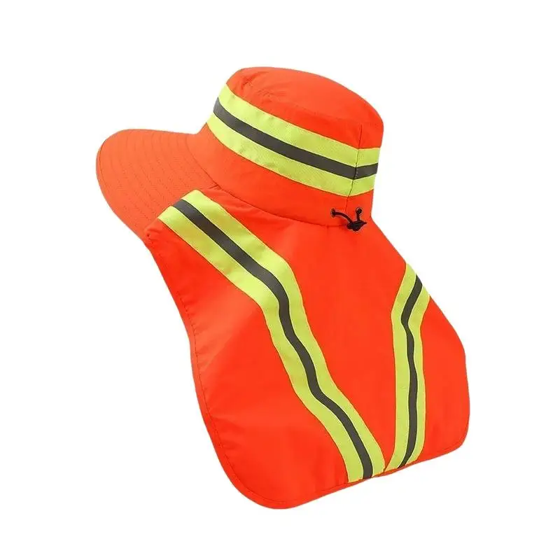 Reflektierender Sonnenhut, Sonnenschutz, Anti-UV, verstellbares Design, Bucket Hat mit großer Krempe, Nackenschutz, Sonnenschutz für Arbeiter im Freien. – Detail 4