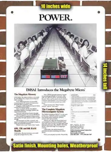 Metal Sign - 1977 IMSAI Megabyte Computer System- 10x14 inches