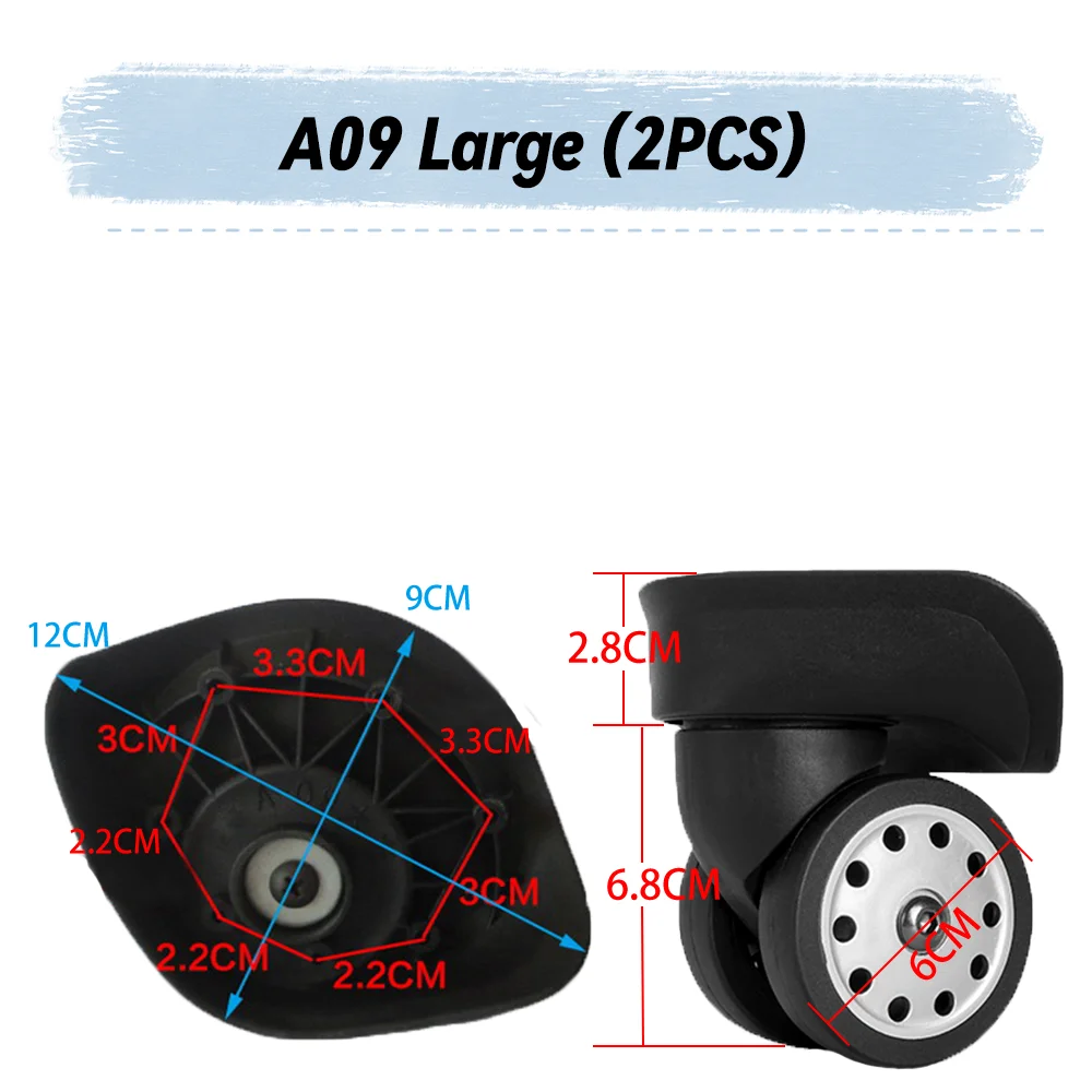 Подходит для французского пола A09, универсальные сменные колеса для чемоданов, аксессуары для колес, гладкие бесшумные ролики
