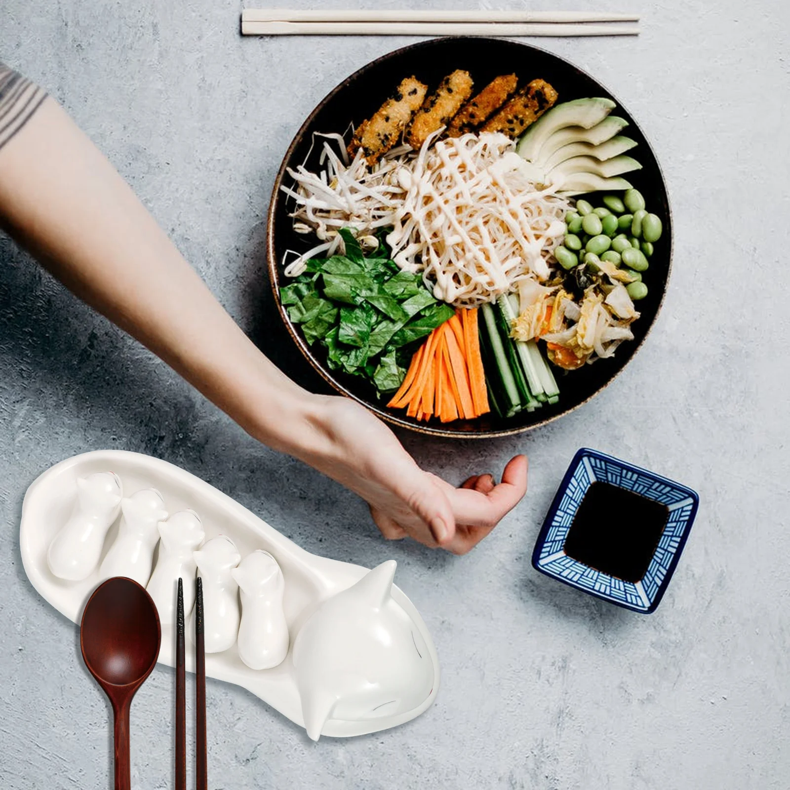 

Держатели для палочек для еды в японском стиле, белый креативный дизайн, обеденные принадлежности, сохраняют палочки для еды, чистый элегантный декор стола, подарок на выбор