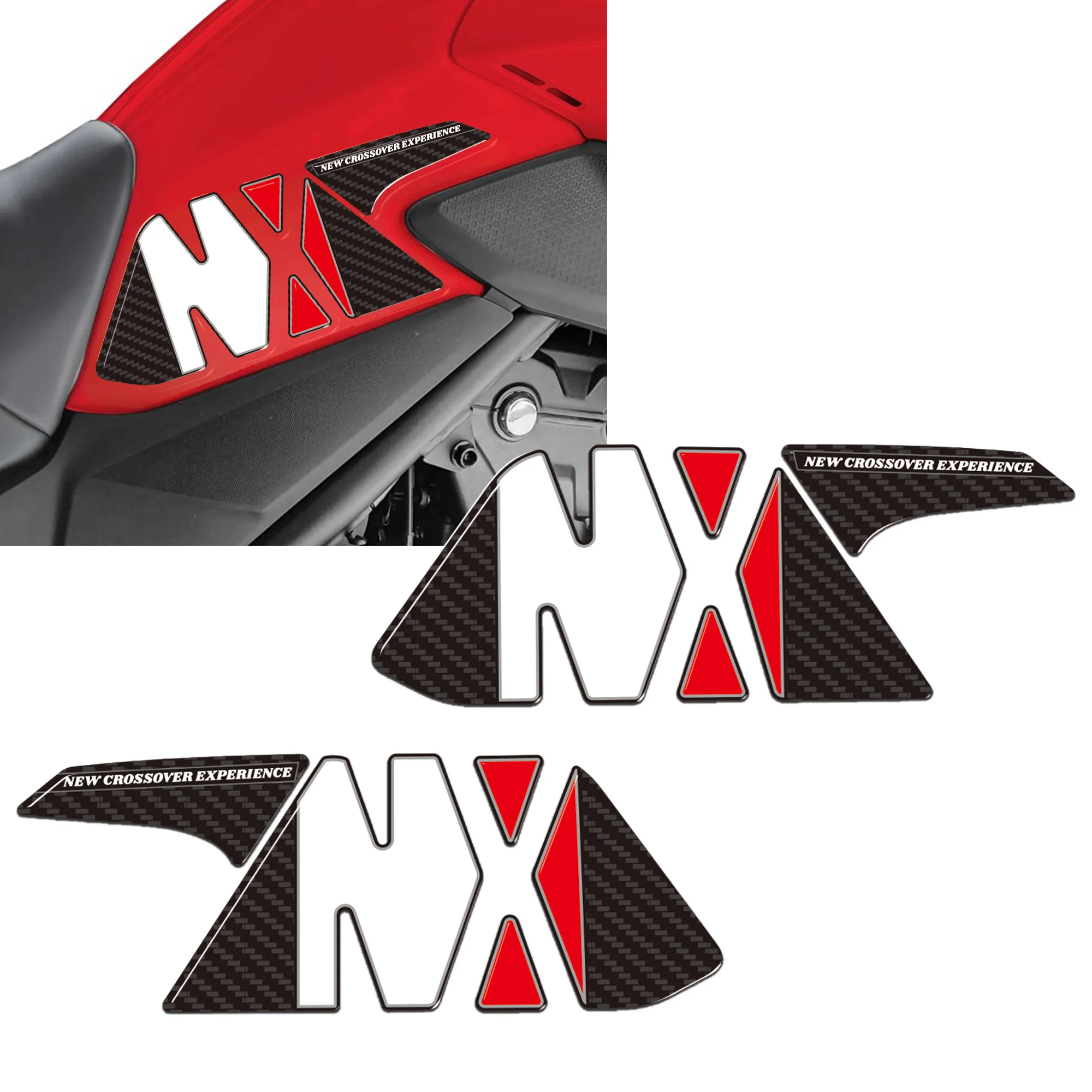 decal Stickers 3D Tank Side Protectors compatible with Honda NX500 2024-2025