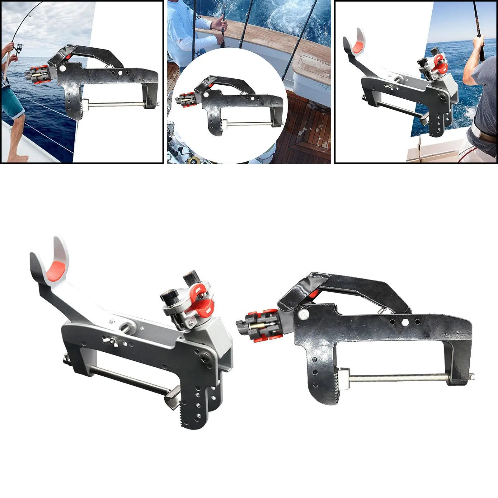 

Fishing Boat Rod Holder Fishing Pole Holder Stand Adjustable Folding Fishing Boat Rod Bracket Trolling Holder for Dock