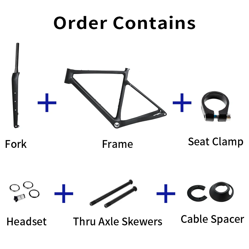 BXT Full Carbon Gravel Bike Frame Internal Cable Fully Hidden Cable Gravel Bicycle Frameset Road Bikedisc Brake