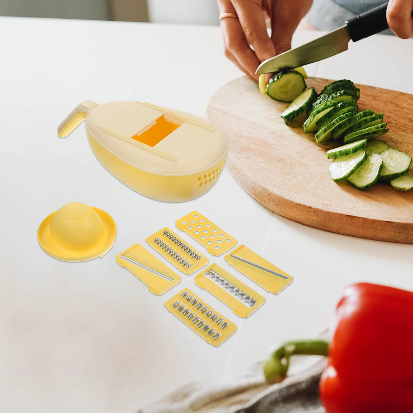 

Multi function Potato Grater Vegetable 6 blade Kitchen Tool Stainless Steel Fruit Slicer Reusable H held