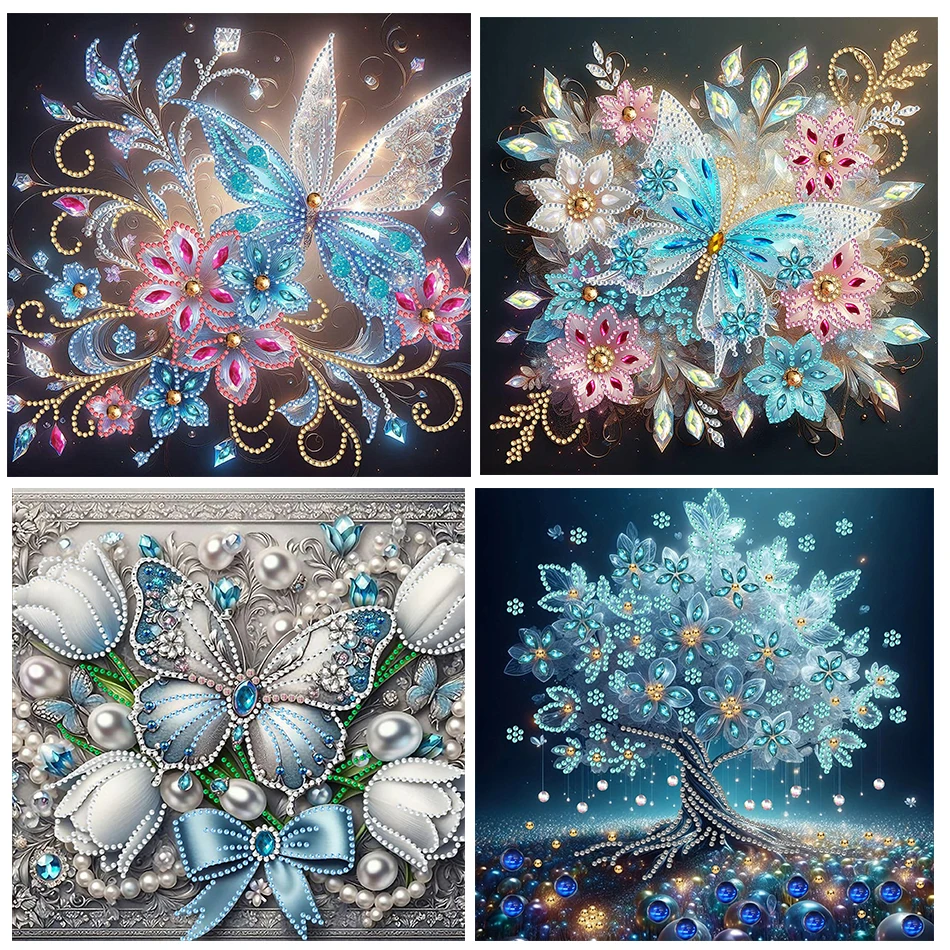 

Diamond Painting Kits for Adults Butterfly, 5D Special Shape Crystal Rhinestones Diamond Art Kit Flower For Home Wall Decoration