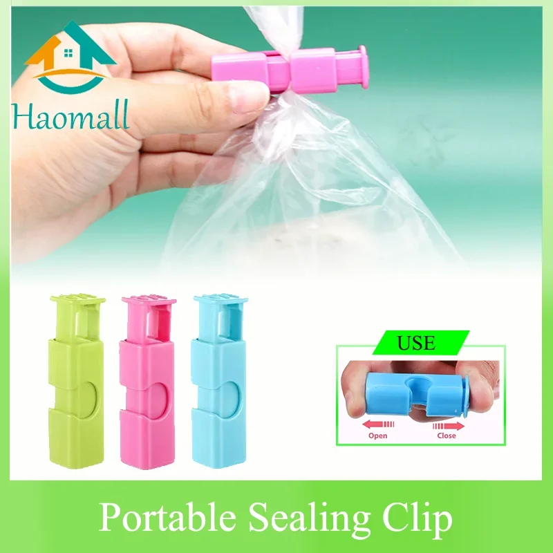 Protable Sealing Bag Clip Reusable Fresh Food Storage Tools Plastic Sealer Clamp Snack Bread Seal Bag Home Kitchen Storage Clips