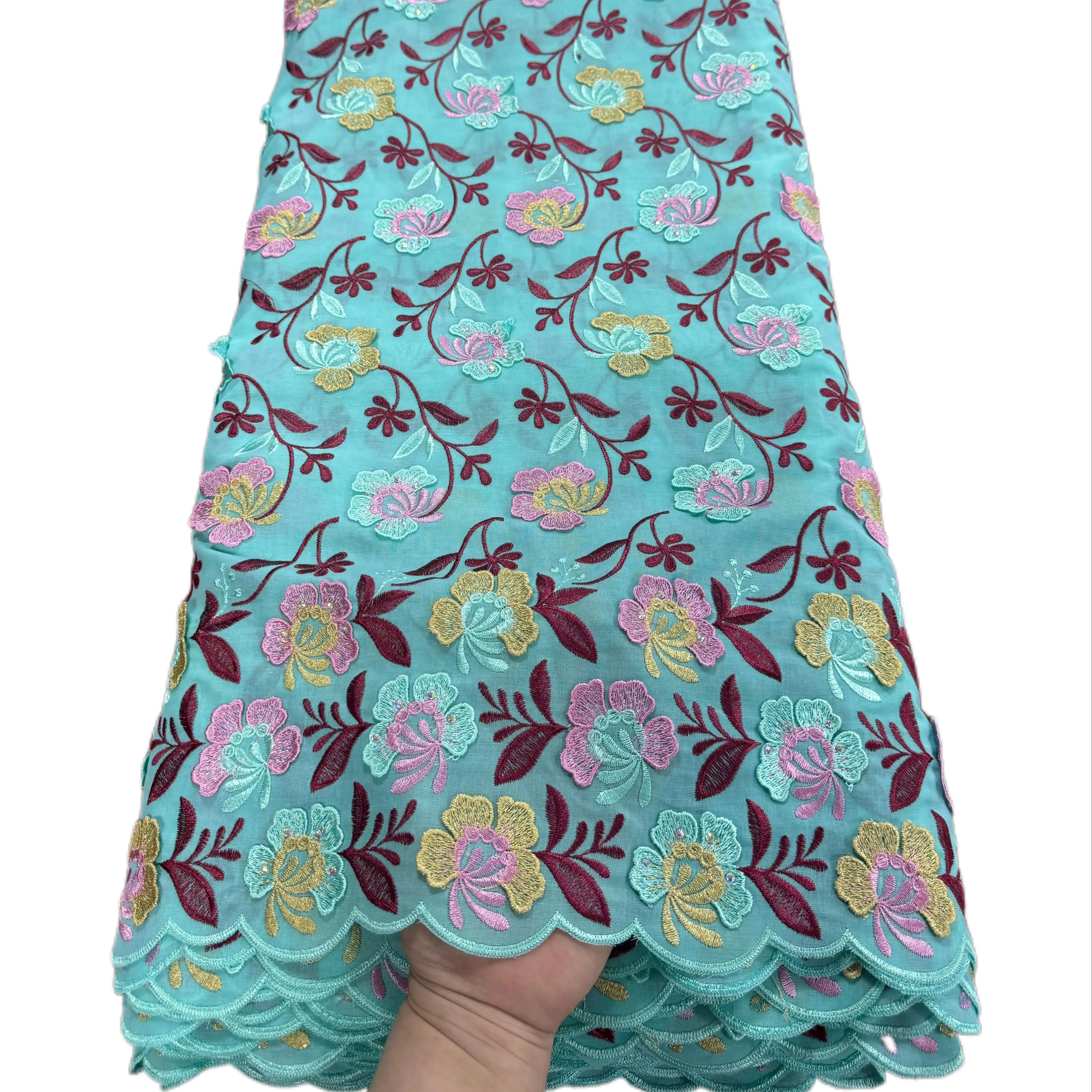 African Lace Fabric, Purple White Floral Water Soluble Guipure Lace Purple White 3D Floral Embroidery African Lace for Wedding D