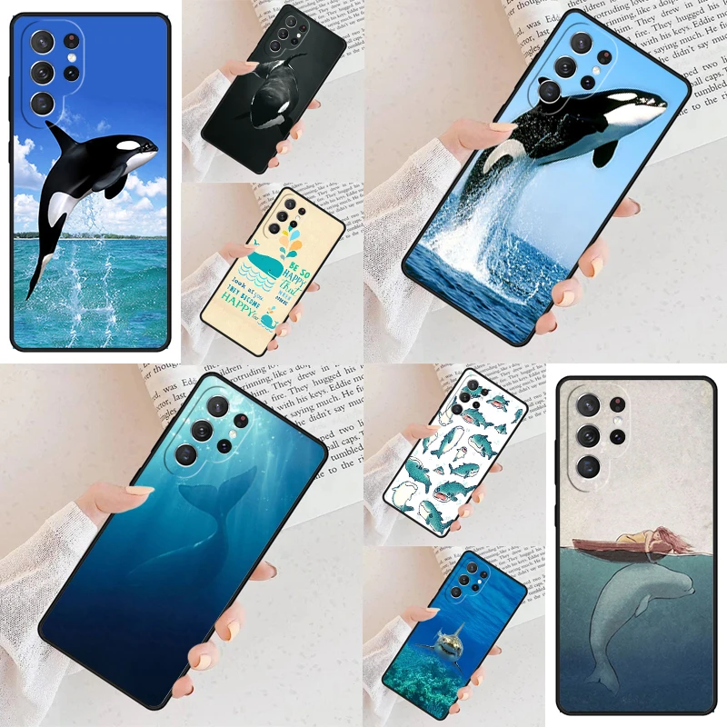 Killer Whale Orca Under Water Phone Case For Samsung Galaxy S24 S23 S22 S21 Ultra S10 Note 10 Pro S20 Plus FE S9 S8 Cover