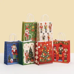 StoBag Nutcracker Themed Christmas Paper Gift Favor Tote Bags, packing goodies snack, for kids party supplies, 12/30pcs