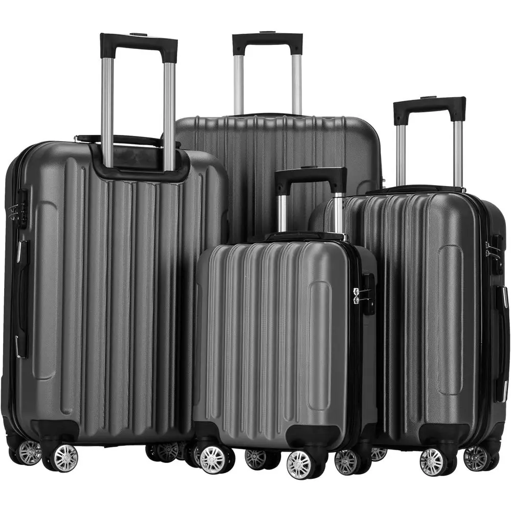 

Lightweight 3-Piece Carry-On & Checked Luggage Set with Spinner Wheels, TSA Locks, for Men, 20/24/28 Inch (Gray, 4 Piece)