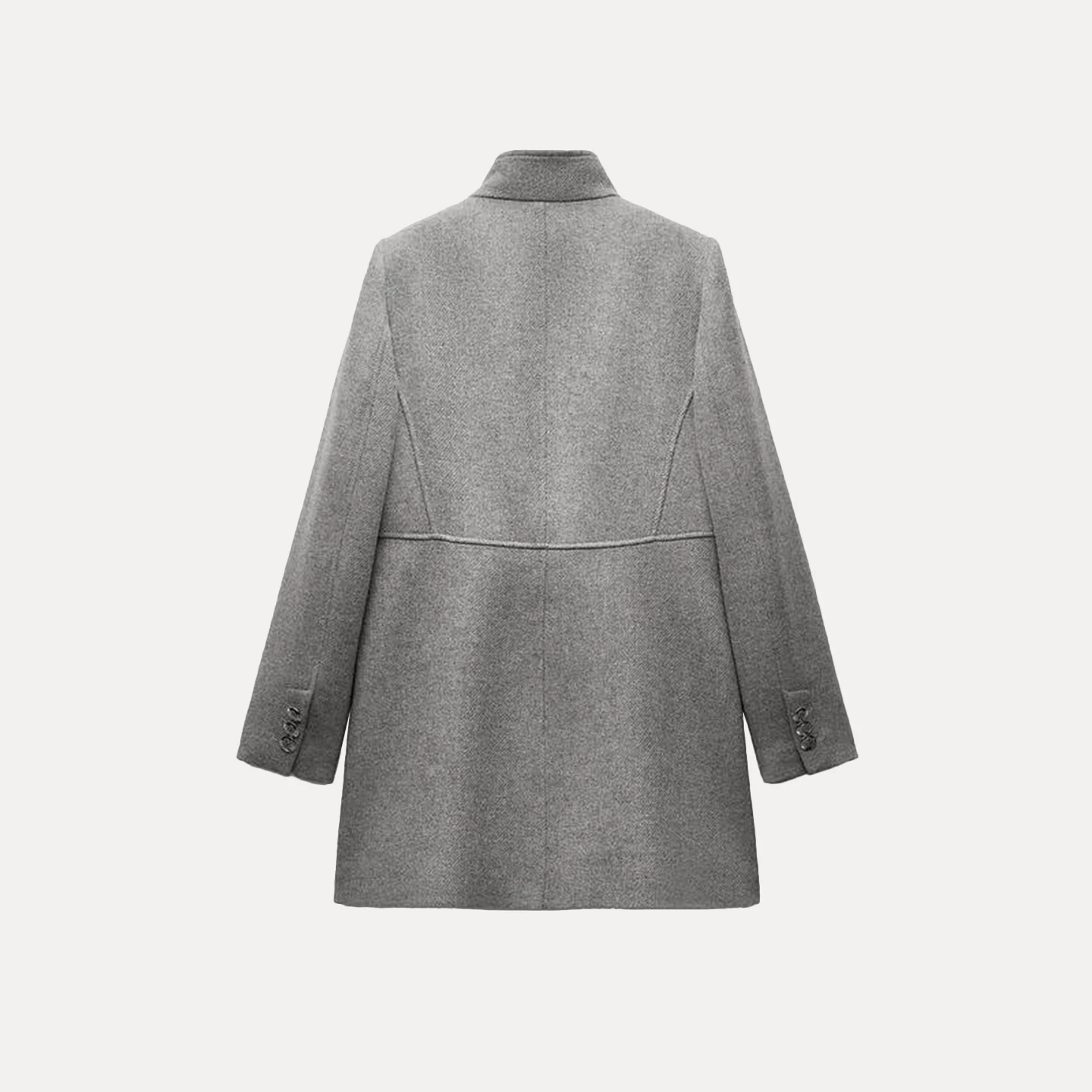 Z Women's Faion Mixed Fiber Double Breasted Stand Collar Coat 2025 New Sle Autumn Season Other Material 00%